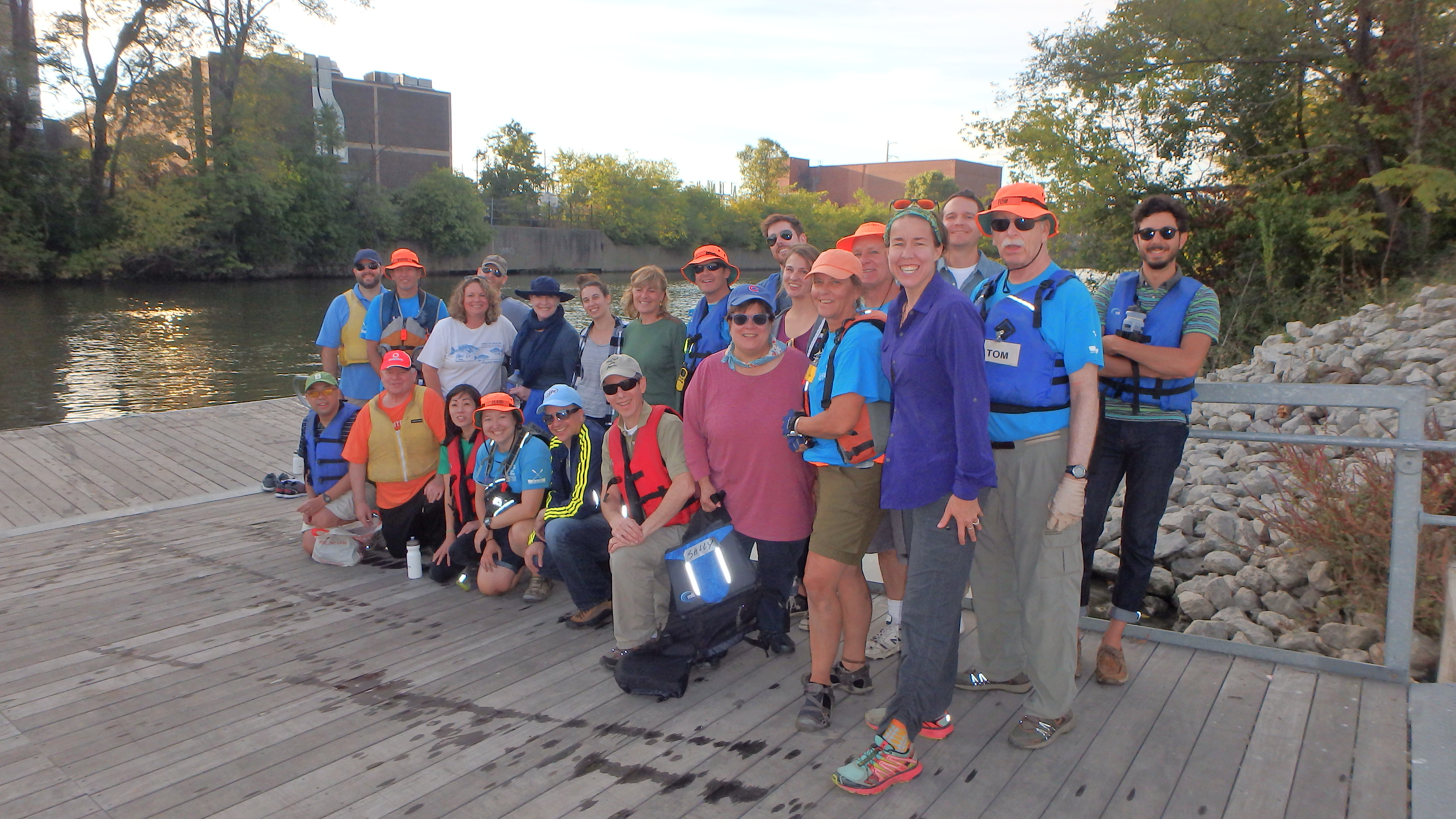 Betsy Hands - in purple - and the Friends staff after a river outing.