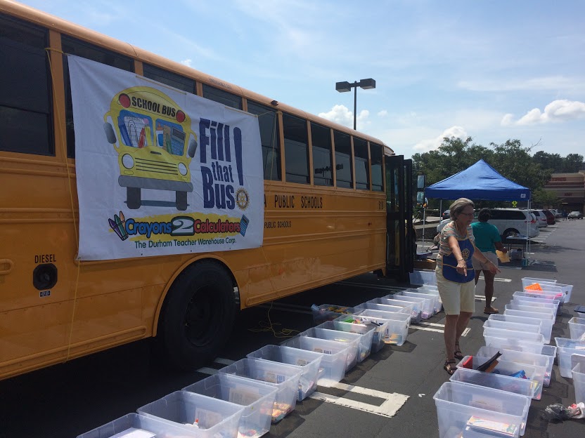Fill That Bus! is Crayons2Calculators' biggest donation drive.