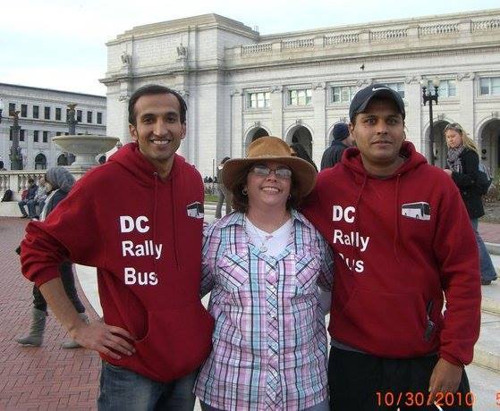 Numaan and event organizers at the Rally to Restore Sanity.