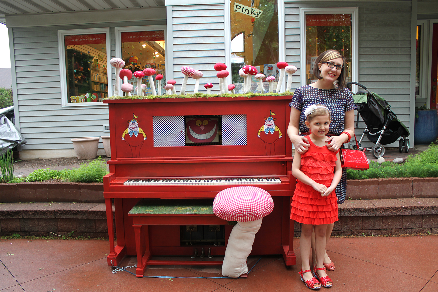 Pianos on Parade in the Red Balloon Bookstore , via http://www.keys44kids.org/pianos-on-parade/