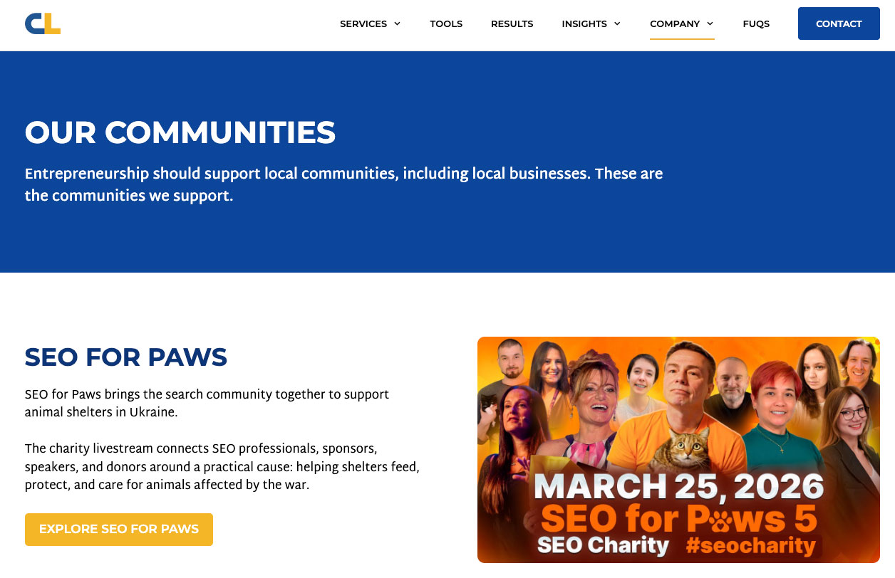 Example of Community Page